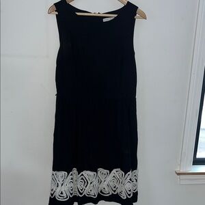 New York & Company Black Dress with White Embroidery